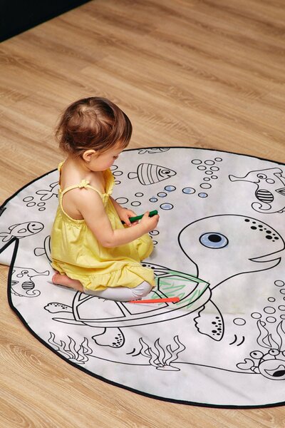 Kobercové omalovánky – Turtle with friends Kruh Ø 130 cm