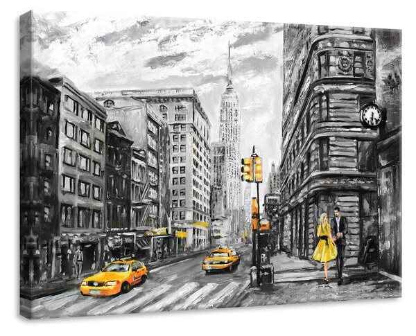 Obraz na plátně: New York (malovaný) - 70x50 cm