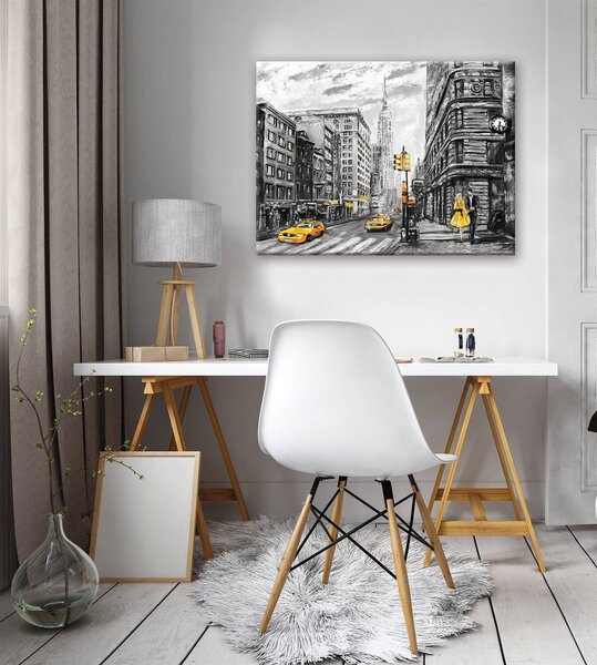 Obraz na plátně: New York (malovaný) - 80x60 cm