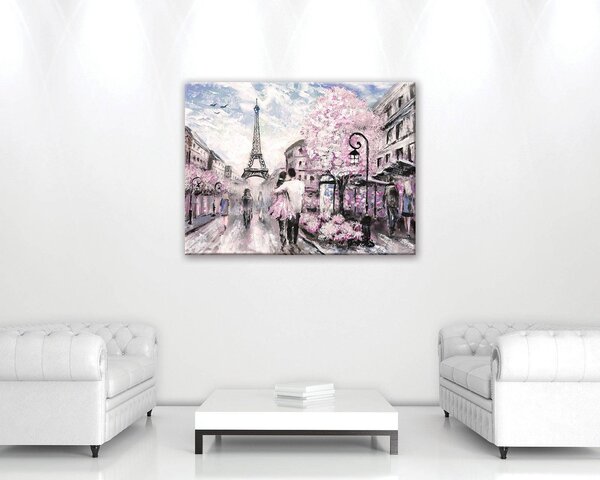 Obraz na plátně: Paříž (malovaná) - 80x60 cm