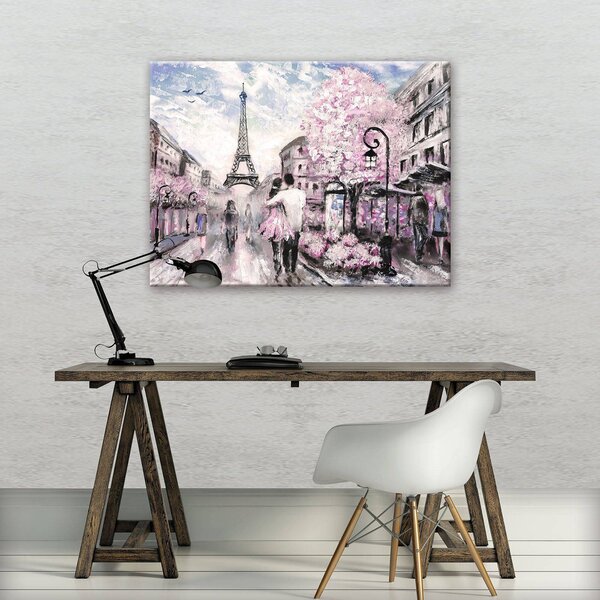 Obraz na plátně: Paříž (malovaná) - 80x60 cm