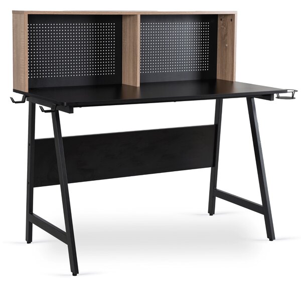 Psací stolek Ivuma (černá + dub sonoma). Akce -20%