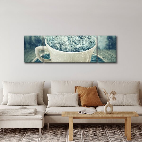 Obraz - Zimní svět v hrníčku (170x50 cm)