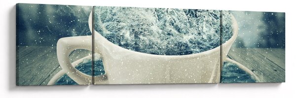 Obraz - Zimní svět v hrníčku (170x50 cm)