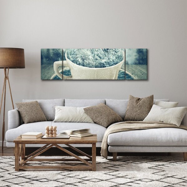 Obraz - Zimní svět v hrníčku (170x50 cm)