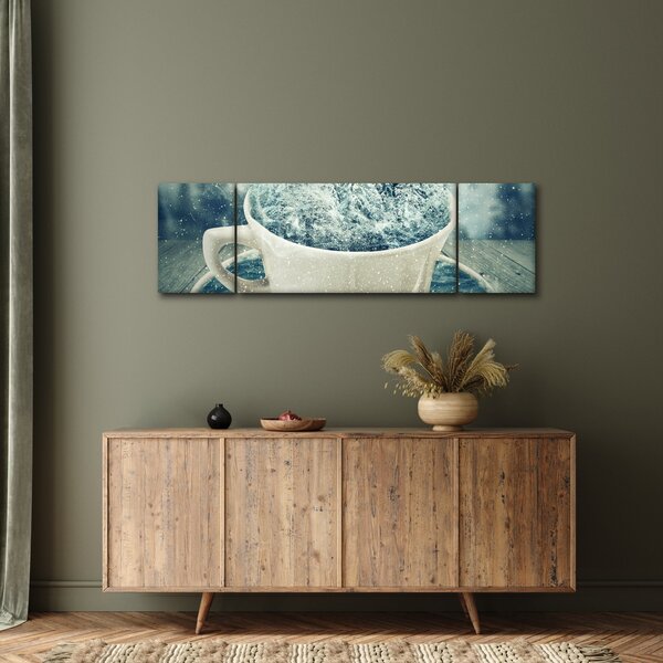 Obraz - Zimní svět v hrníčku (170x50 cm)
