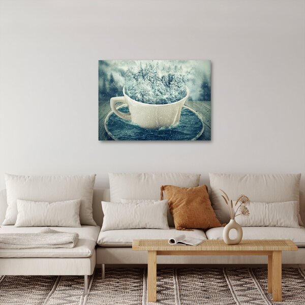 Obraz - Zimní svět v hrníčku (70x50 cm)