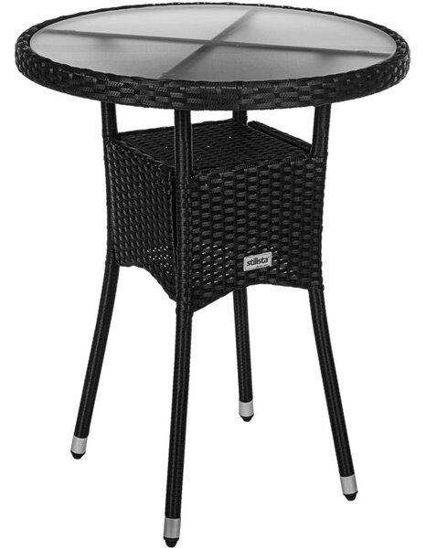 STILISTA Kulatý zahradní stolek, 60 cm, černý