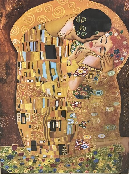 Obraz na plátně: Polibek, Gustav Klimt - 75x100 cm