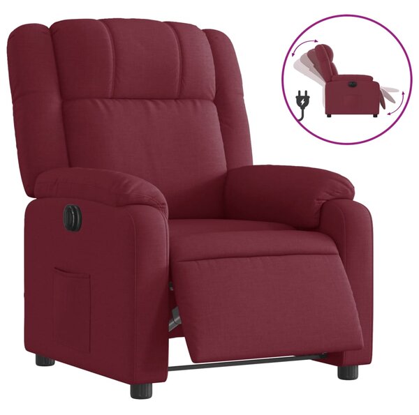 Elektrické polohovací křeslo vínové textil 3205181