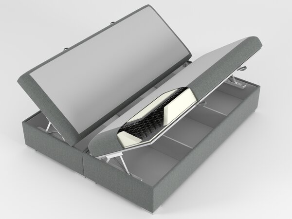 Boxspring postel 140 cm Clady (bílá ekokůže) (s úložným prostorem)