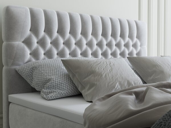 Boxspring postel 140 cm Daliny (světle šedá) (s úložným prostorem)
