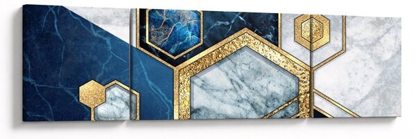 Obraz - Mramorové hexagony (170x50 cm)