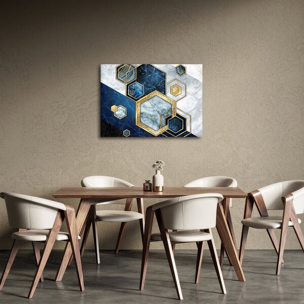 Obraz - Mramorové hexagony (70x50 cm)