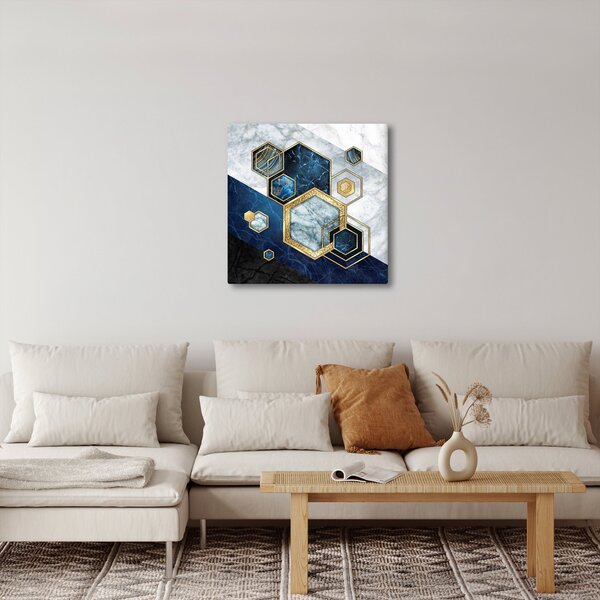 Obraz - Mramorové hexagony (30x30 cm)