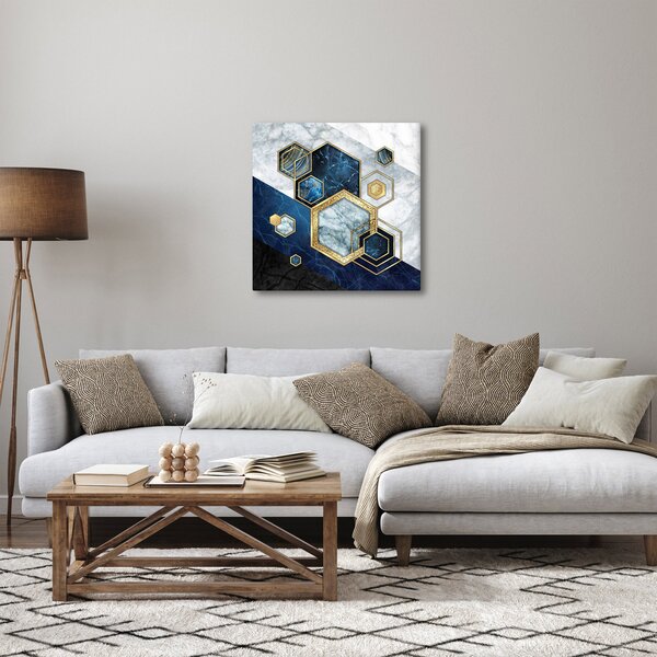 Obraz - Mramorové hexagony (30x30 cm)