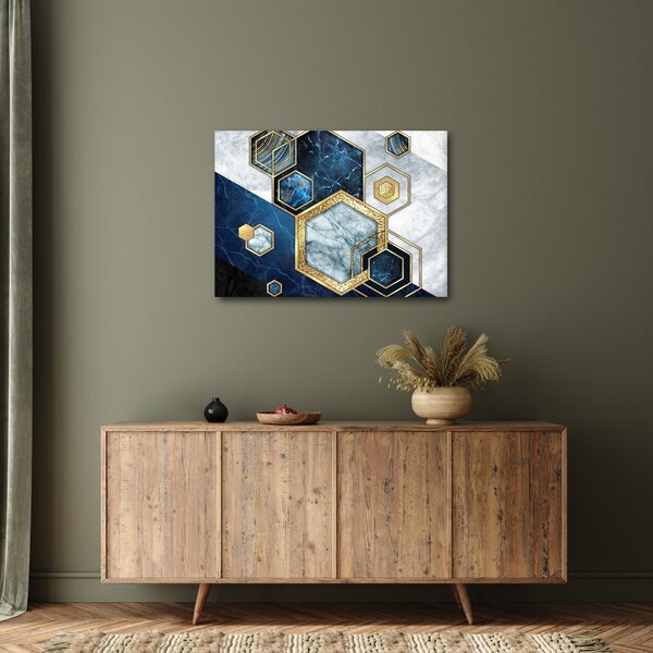Obraz - Mramorové hexagony (70x50 cm)