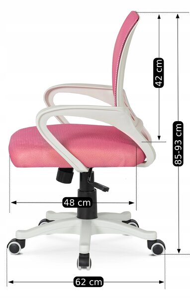 Dětská otočná židle Novatos (růžová). Akce -16%