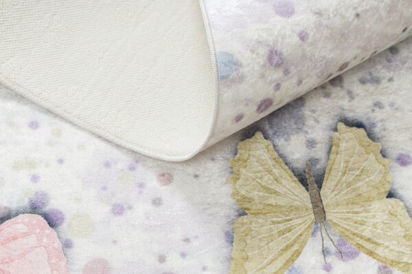Dětský kusový koberec Bambino 1610 Butterflies cream 80x150 cm