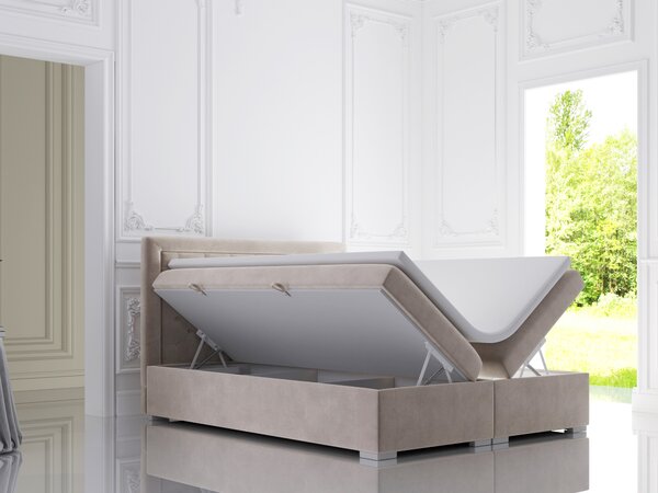 Boxspring postel 140 cm Gllamy (béžová) (s úložným prostorem)