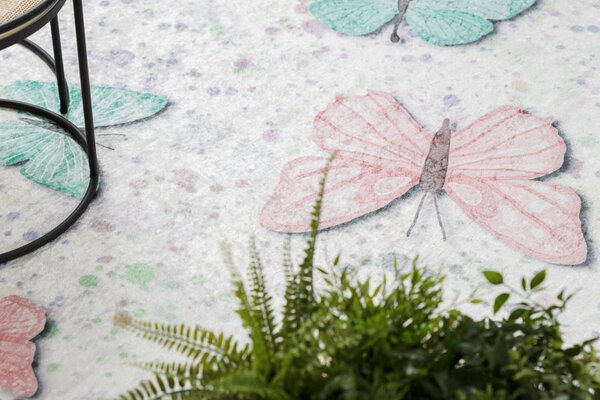 Dětský kusový koberec Bambino 1610 Butterflies cream 80x150 cm