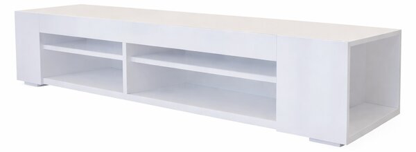 TV stolek/skříňka Newy (bílá + bílý lesk). Akce -11%