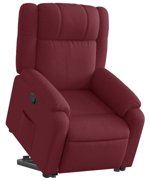 Zvedací polohovací křeslo vínové textil 3205205