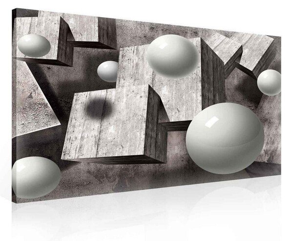 Obraz na plátně: Sféry a krychle - 75x100 cm