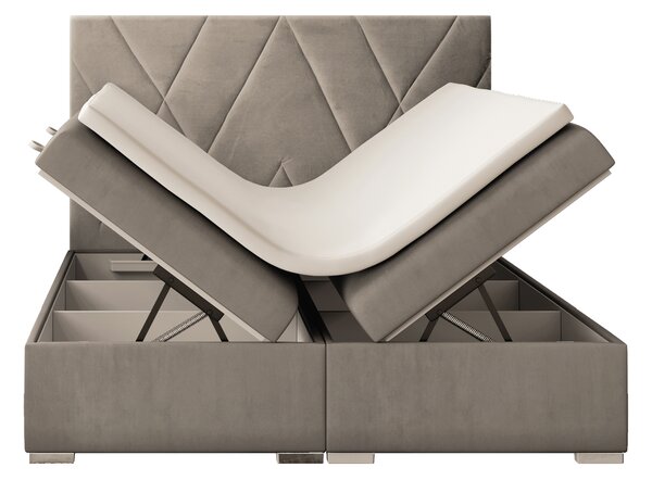 Boxspring postel 140 cm Lanarra (béžová) (s úložným prostorem)