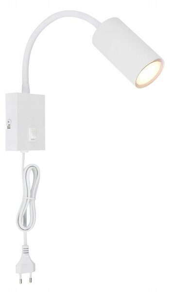 Nástěnné svítidlo Robby s vypínačem, bílý kov Globo Lighting
