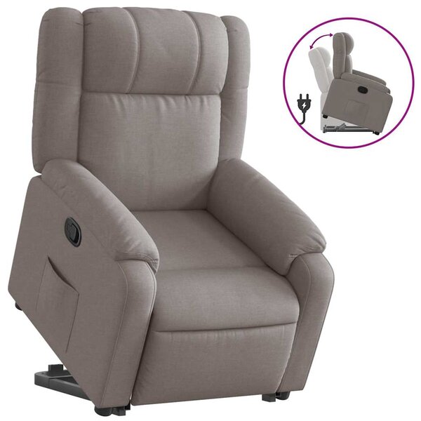 Zvedací polohovací křeslo taupe textil 3205210