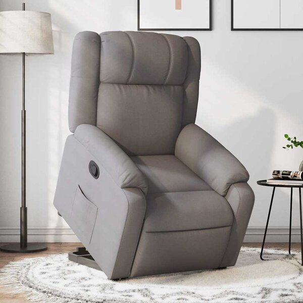 Zvedací polohovací křeslo taupe textil 3205210