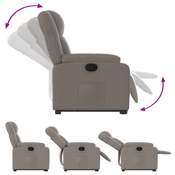 Zvedací polohovací křeslo taupe textil 3205210