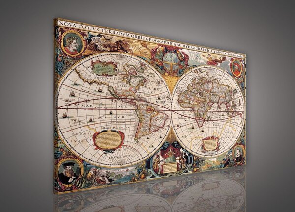 Obraz na plátně: Mapa (2) - 75x100 cm