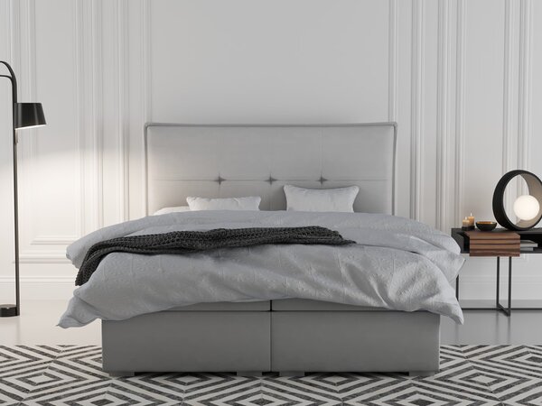 Kontinentální postel 140 cm Carla (světle šedá) (s úložným prostorem). 1044189