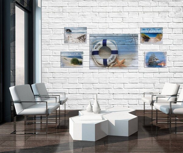 Obraz na plátně: Moře - set 1ks 70x50 cm a 4ks 32,4x22,8 cm
