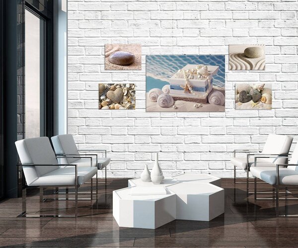 Obraz na plátně: Oblázky (1) - set 1ks 70x50 cm a 4ks 32,4x22,8 cm