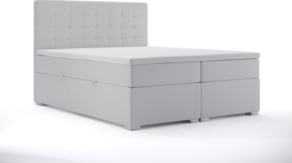 Kontinentální postel 180 cm Clady (bílá ekokůže) (s úložným prostorem). 1044197