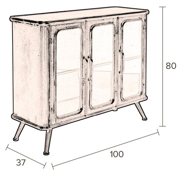 Černá kovová vitrína 100x80x37 cm Denza – Dutchbone