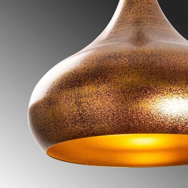 Závěsné svítidlo v měděné barvě s kovovým stínidlem ø 30 cm Muba – Opviq lights