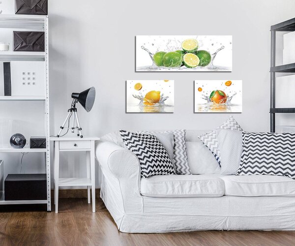 Obraz na plátně: Limetky - set 1ks 80x30 cm a 2ks 37,5x24,8 cm