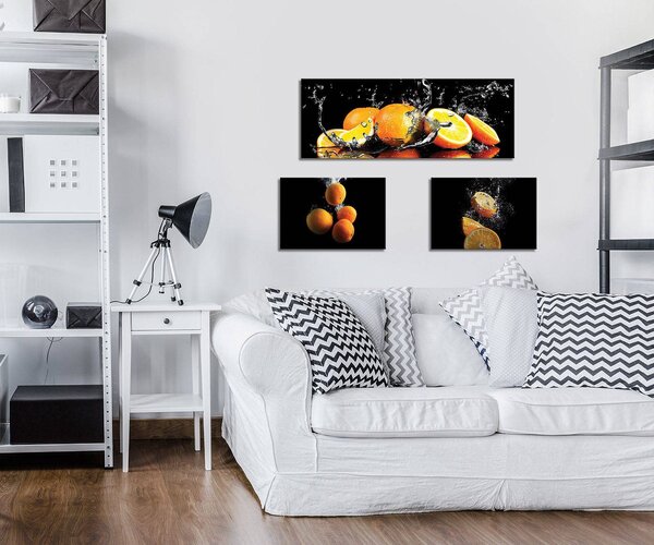 Obraz na plátně: Pomeranče (1) - set 1ks 80x30 cm a 2ks 37,5x24,8 cm