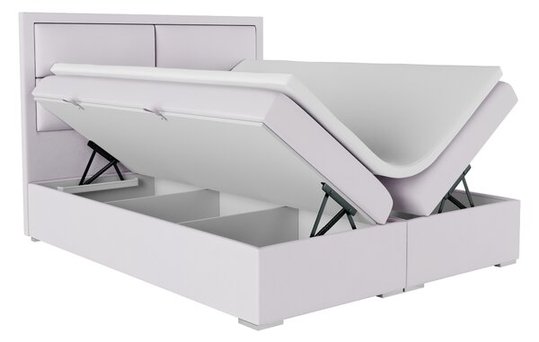 Boxspring postel 140 cm Menorra (růžová) (s úložným prostorem)