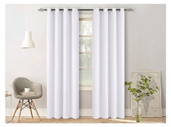 Bílý závěs OXFORD LIGHT 140x270 cm Zavěšení: Řasící páska
