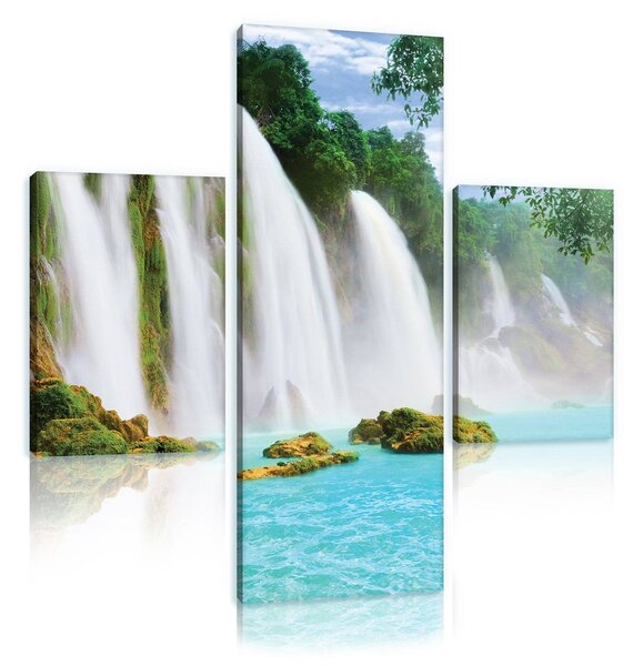 Obraz na plátně: Vodopády (1) - set 1ks 80x30 cm a 2ks 37,5x24,8 cm