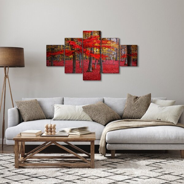 Obraz - Červený les (125x70 cm)