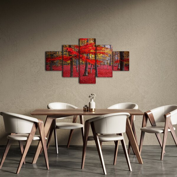 Obraz - Červený les (125x70 cm)