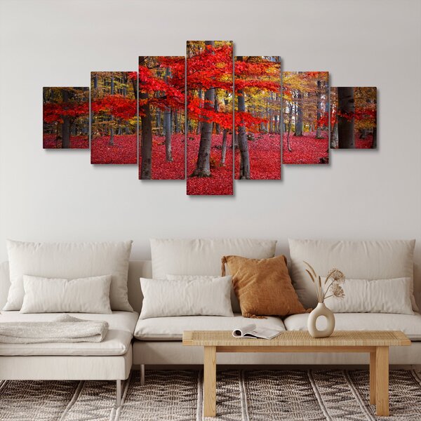 Obraz - Červený les (210x100 cm)