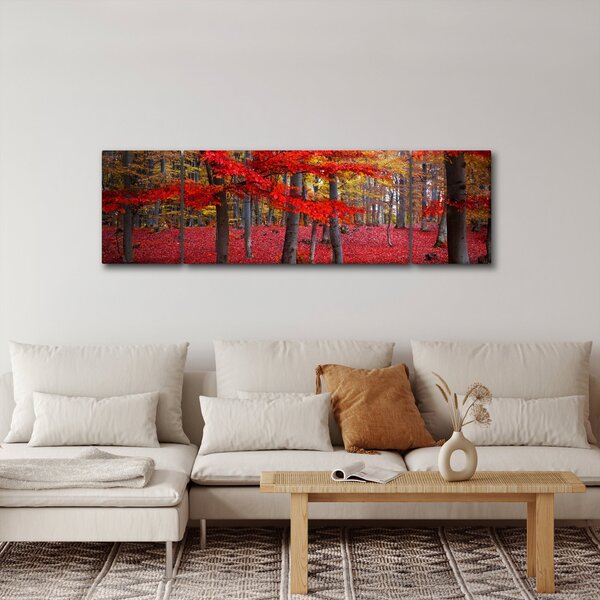 Obraz - Červený les (170x50 cm)