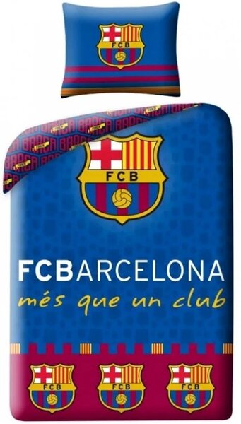 Bavlněné povlečení FC Barcelona - BARCA -140 x 200 + 70 x 90 cm - Certifikát Oeko-Tex Standard 100
